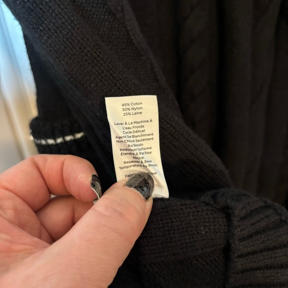 Talbots Black Cardigan Sweater with Gold Buttons - Picture 6 of 7